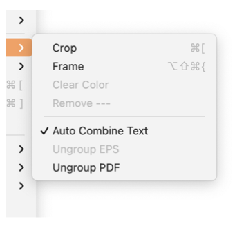 Crop Vector graphics menu.