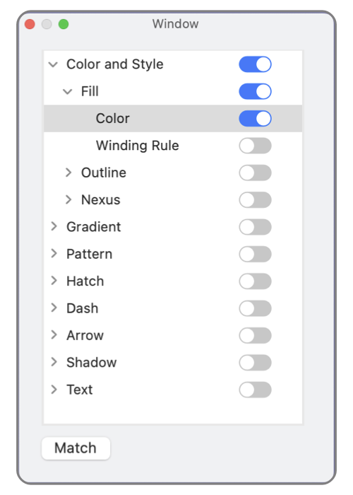 EazyDraw Match Panel