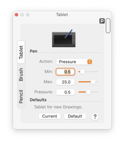 EazyDraw Tablet Panel