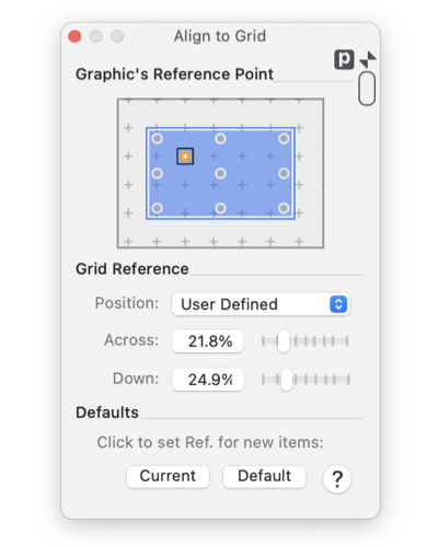 Align to Grid parameter palette.