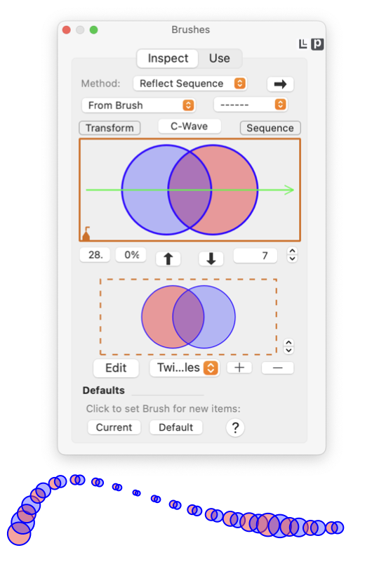 EazyDraw Brushes Reflect Sequence Palette