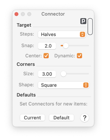 EazyDraw Connector Panel