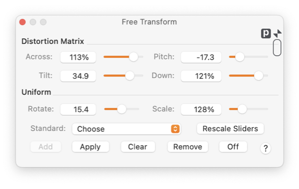 EazyDraw Free Transform Palette