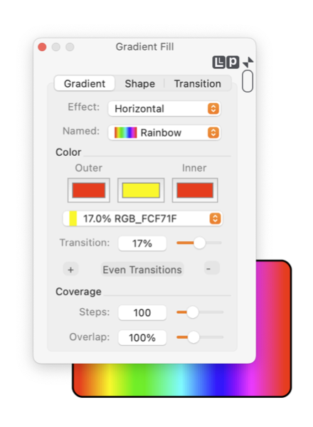 EazyDraw Gradient Fill Panel