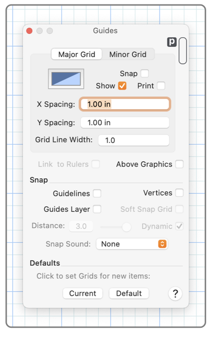 EazyDraw Grid Panel