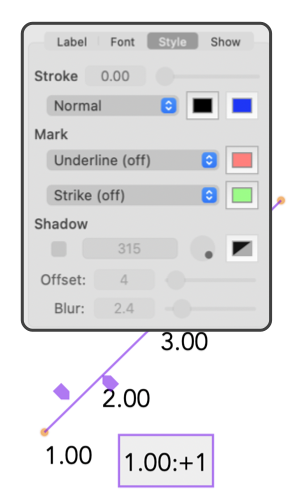 EazyDraw chart label parameters.