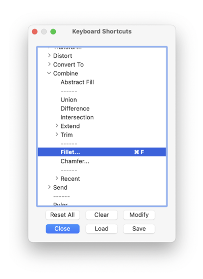 macOS user modify command key shortcuts