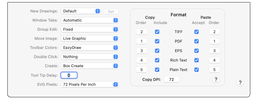 EazyDraw for macOS: preferences