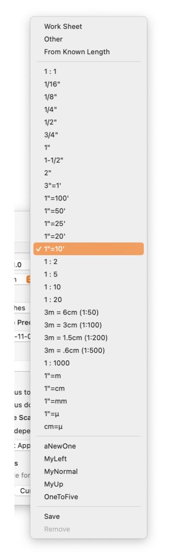 EazyDraw Scale Menu