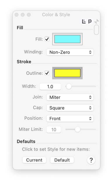 EazyDraw Styles Palette