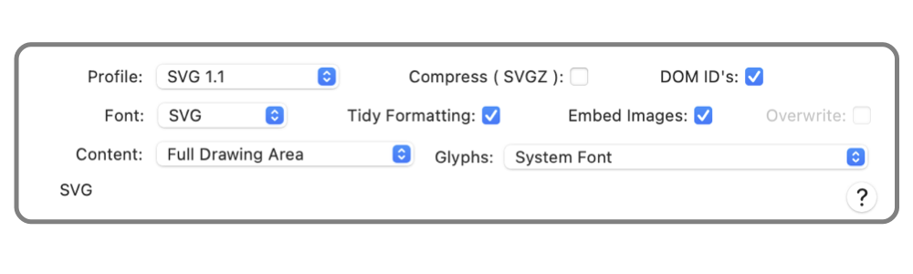 EazyDraw Svg Export Panel