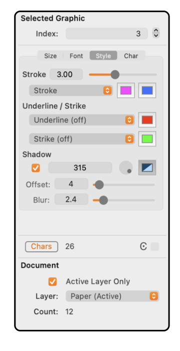 EazyDraw Help Graphics Style Graphic Inspection Details