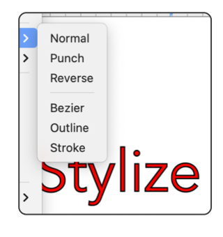 EazyDraw Text Stylize Menu