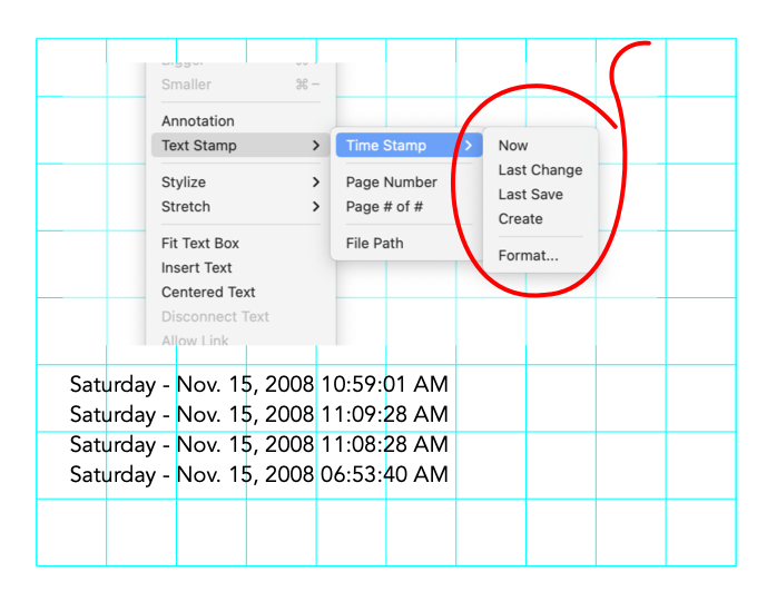 EazyDraw Time Stamp Example