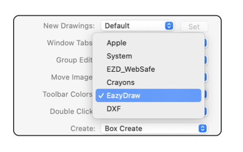 EazyDraw Toolbar Colors Menu