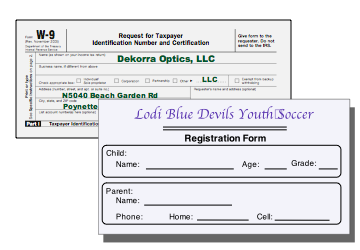 Example of creating a form and filling out an existing form.
